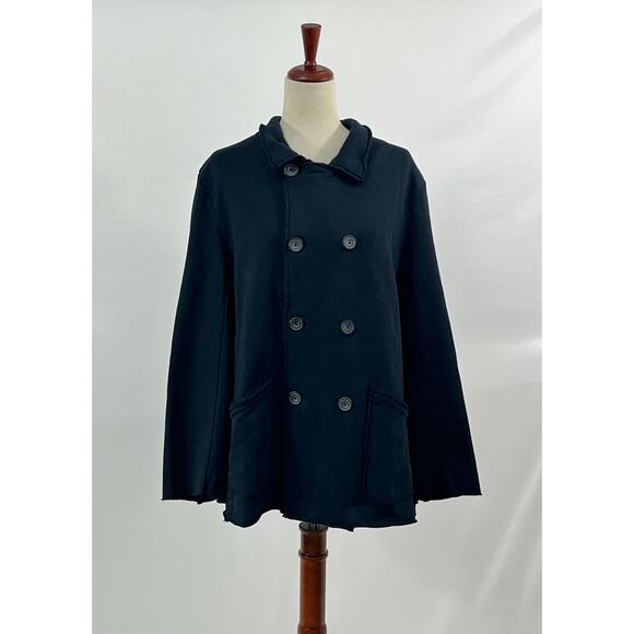 FRANK & EILEEN Sz L Large Navy Blue Belfast Fleece English Peacoat Jacket - Picture 7 of 9